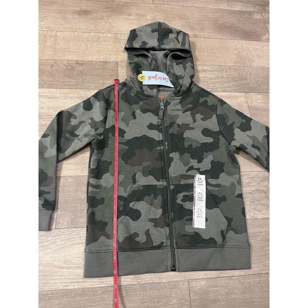 Boys Camaflouge Cat & Jack Zip-Up Hoodie Size XS(4-5) - Picture 5 of 7